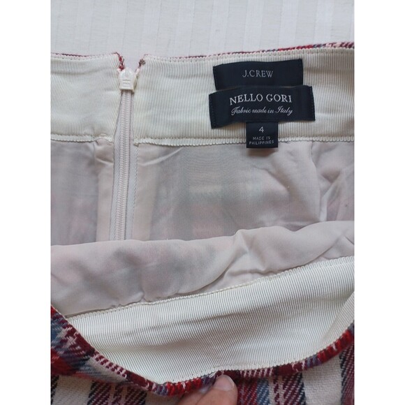 J Crew Nello Gori pleated mini skirt 4 plaid schoolgirl preppy Italian woolblend - Picture 4 of 9